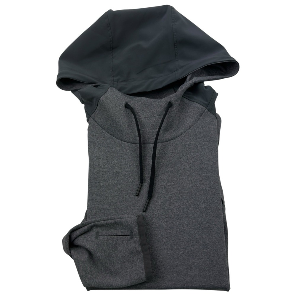 Rhone Gray Athleisure Long Sleeve Athletic Stretch Pullover‎ Hooded Sweatshirt L